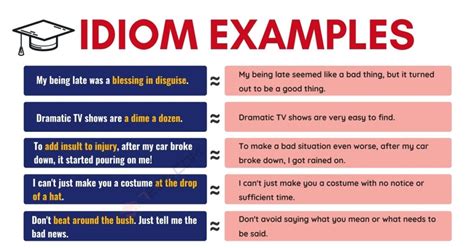 Idiom Examples Popular Examples Of Idioms In English Esl