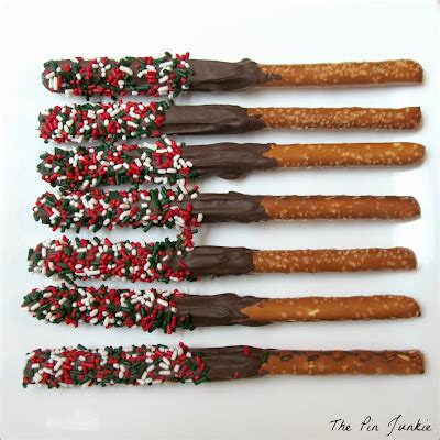 Chocolate Covered Pretzel Sticks With Sprinkles