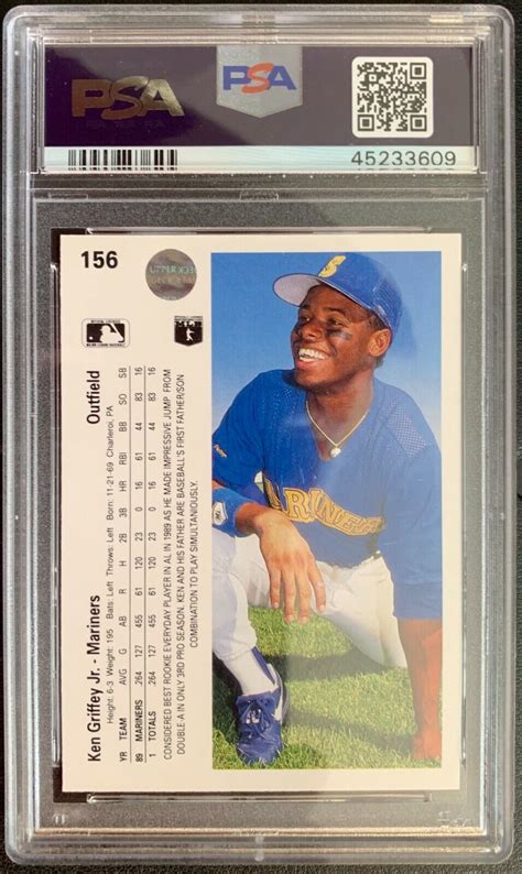 1990 UPPER DECK 156 KEN GRIFFEY JR TRIPLE ERROR VERSION PSA 10 POP 124