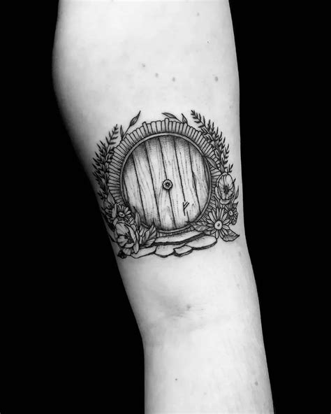 Hobbit Door House Tattoo - TATTOOGOTO