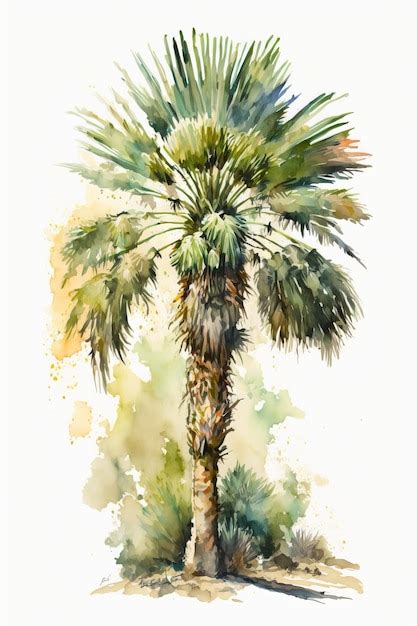 Premium Photo Watercolor Palm Tree Background