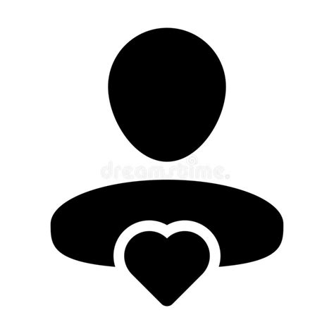 Health Icon Vector Male User Person Profile Avatar With Heart Symbol In