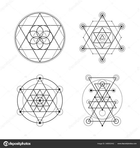 Sacred Geometry Set Stock Illustration By ©qilli 348502442