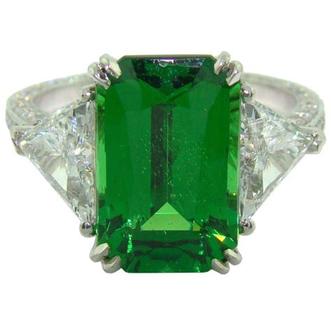 Diamonds Tsavorite Garnet Platinum Diamond Rings