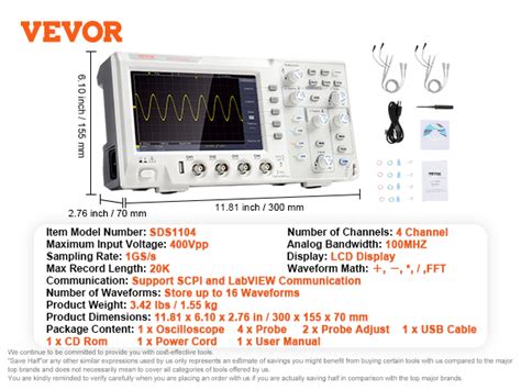 Vevor Handheld Oszilloskop Digital Multimeter Kan Le Mhz