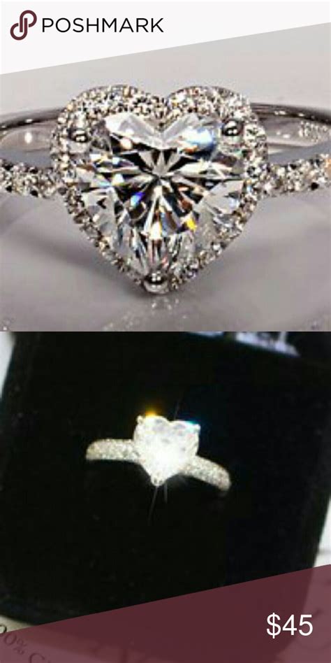 Heart Shaped Cz Ring New High Quality Cz White Gold Fill Jewelry Rings