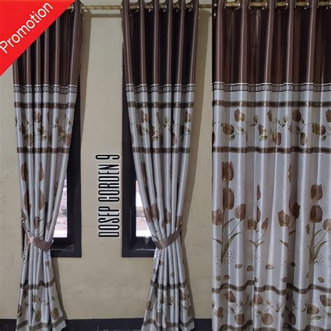 Jual Gorden Jendela Blackout Beludru Prin Mas Bunga Tulip A3 Model