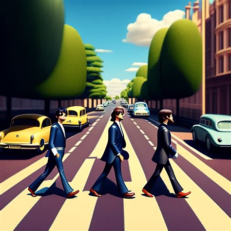 Lexica The Beatles Abbey Road D Character Cartoon Disney Pixar Render