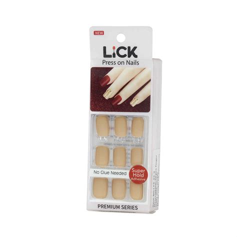 Lick 12 Pcs Matte Classic Nude Acrylic Artificial False Fake Reusable Nails Extension
