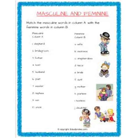 Free Spanish Masculine And Feminine Gender Worksheet Twinkl Efe