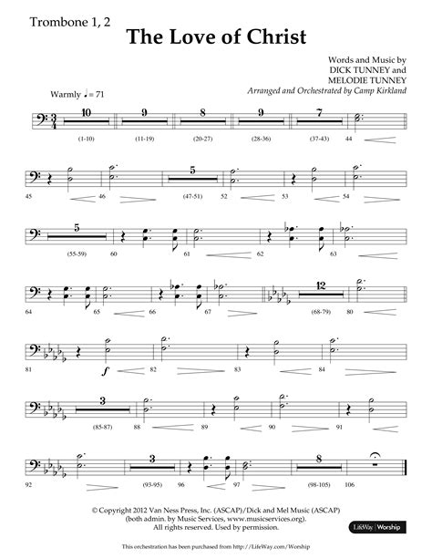 The Love Of Christ Choral Anthem Satb Trombone Sheet Music Pdf