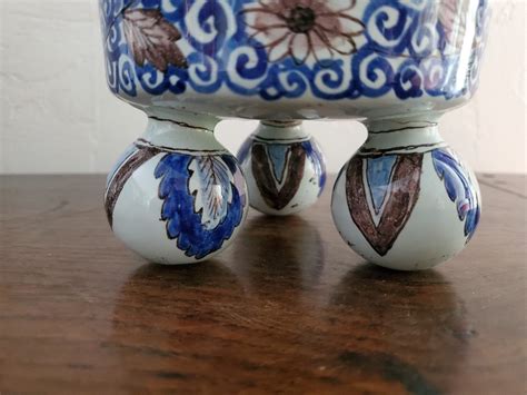 Proantic Delft Pot Couvert En Fa Ence Polychrome Xviii Me