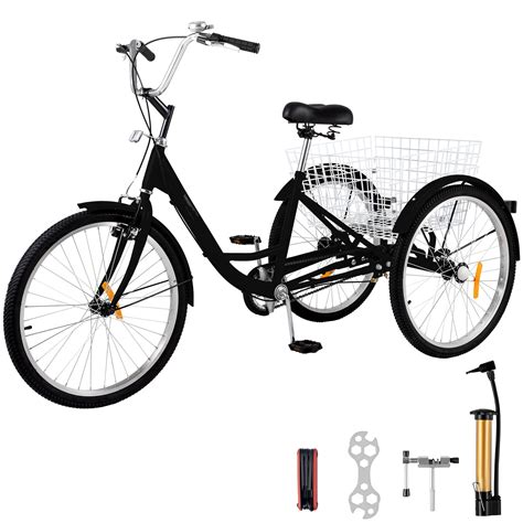 BENTISM 1-Speed 3 Wheel Adult Tricycle 20'' Black Trike Bicycle Bike ...