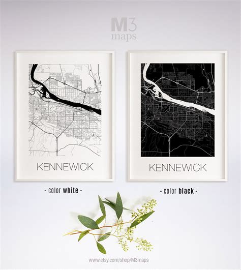 Kennewick Washington Kennewick WA Map Kennewick Map - Etsy