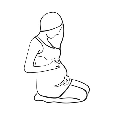 Premium Vector Pregnant Woman Continuous Line Drawing Single Line Drawing Of A Pregnant Woman