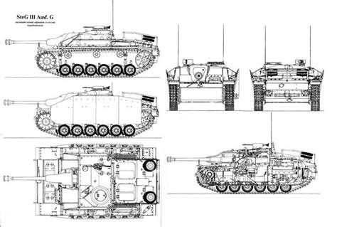 Sturmgeschütz III Blueprint Download free blueprint for 3D modeling