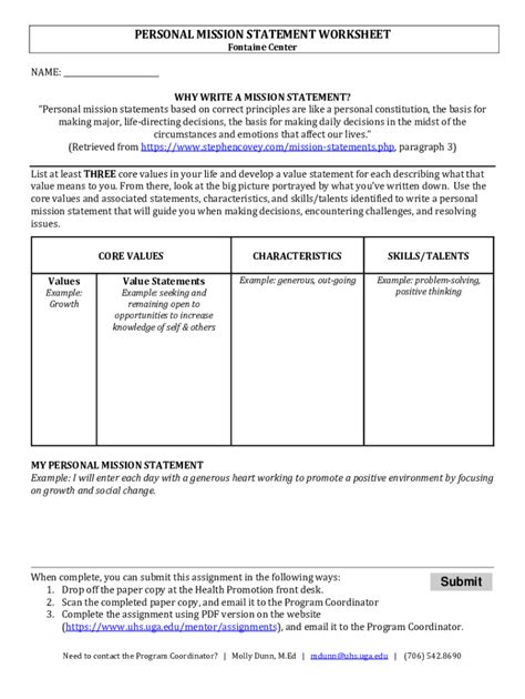 Stephen Covey Mission Statement Worksheet 2019 2025 Form Fill Out And Sign Printable Pdf