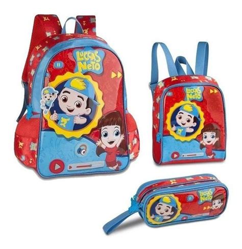 Kit Mochila Luccas Neto Escolar Infantil Costas Original Clio