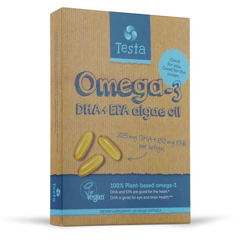 Buy Testa Omega 3 Supplement Vegan Based Omega 3 DHA EPA S From Algae