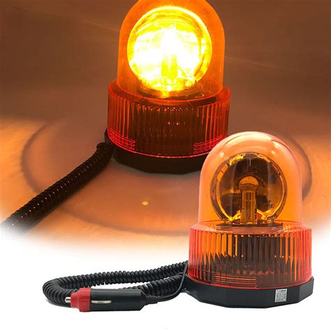 DC12V 24V 15W Halogen Rotating Warning Light Car Truck Emergency Round