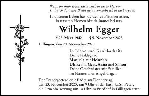 Traueranzeigen von Wilhelm Egger Allgäuer Zeitung