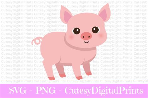 Pig Svg Farm Animal Svg Baby Pig Svg Piglet Svg Cute Pig Svg Piggy