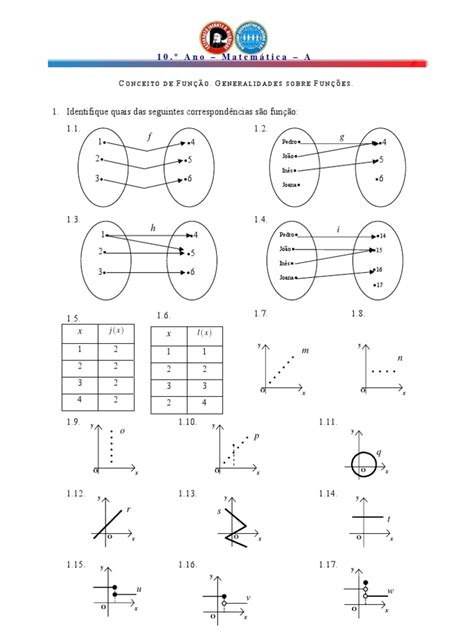 Funçoes 10º Ano Função Matemática Lógica