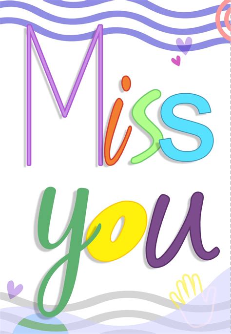 Printable Cards Miss You