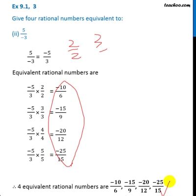 Ex Give Four Rational Numbers Equivalent To Teachoo