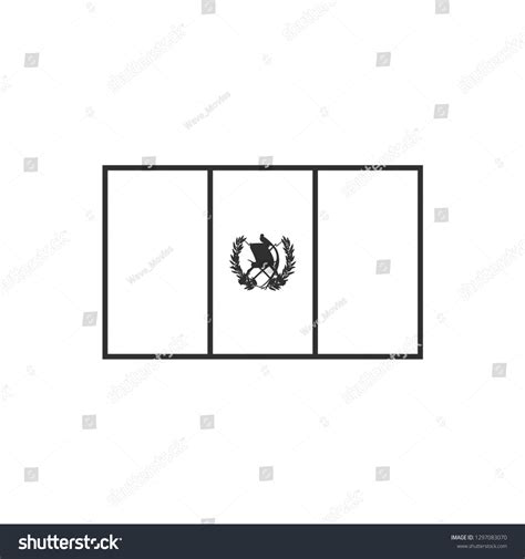 Guatemala Flag Icon Black Outline Flat: vetor stock (livre de direitos ...