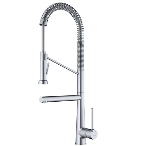 Karran Tumba Single Handle Pull Down Sprayer Kitchen Faucet In Stainless Steel The Home Depot