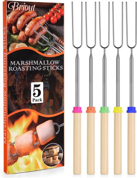 Telescoping Bbq Forks 5pcs Marshmallow Roasting Sticks