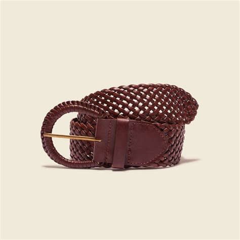 Ceinture tressée en cuir marron femme Bonobo