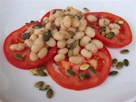 Witte Bonen Feta Salade Met Tomaat Vegetus