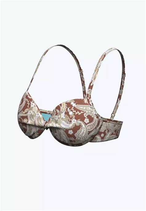 Buy Sunseeker Grounded Culture Mocca Moulded Knot Front Underwire Bikini Top Online