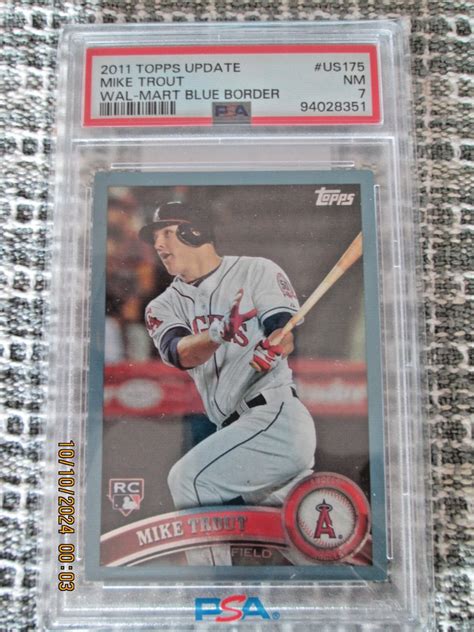 Mike Trout Topps Update Us Wal Mart Blue Border Psa Nm Rookie