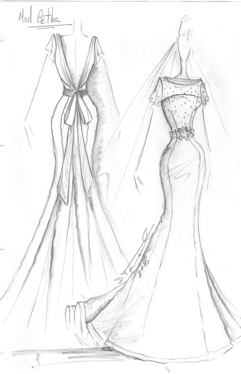 Boceto Vestido De Novia Del Diseñador Francisco Tamaral Modelo Letha Fashion Sketches Dresses