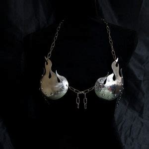Metal Flame Bikini With Chains Etsy