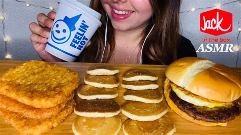 Asmr Jack In The Box Breakfast Mukbang Big Bites Satisfying Eating Sounds No Talking Youtube