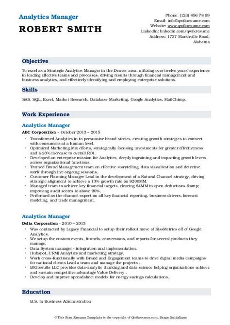 Nike Global Analytics Manager Resume Sample Kickresume Labb By Ag