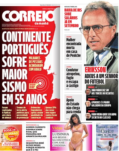 Correio Da Manh Ago Jornais E Revistas Sapo Pt Ltima