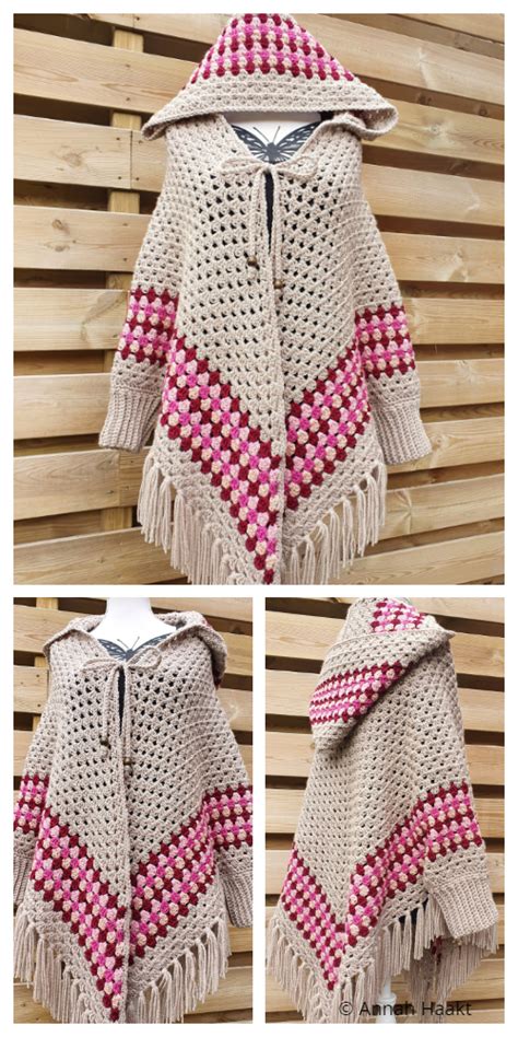 Hooded Poncho Crochet Pattern Free