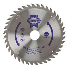 Circular Saw Blade 190 X 16 20 30mm X 40T Fine Cross Cut By Faithfull