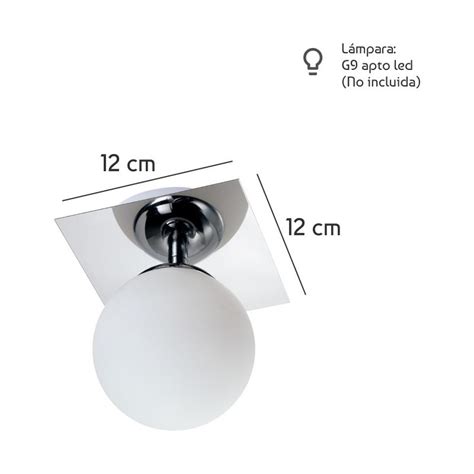 Luz Desing Plafon Luz Elyn Cromo Globo Opal Apto G Deco Dise O