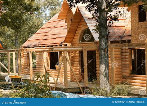 Log House Construction Stock Image Image Of Neighborhood 13079221