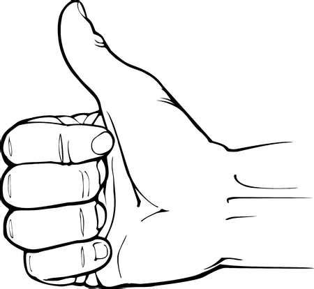 Hand Thumb Up Coloring Pages Sketch Coloring Page