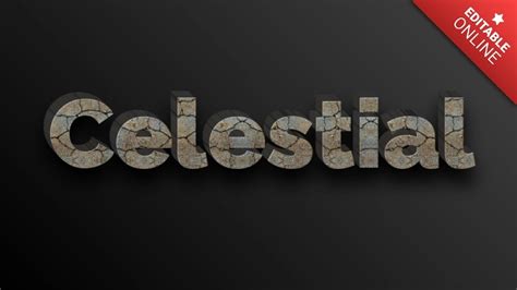 Celestial 3D Textura Piedra Generador De Efectos De Texto