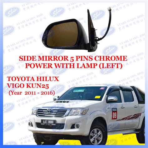 TOYOTA HILUX VIGO KUN25 SIDE MIRROR 5 PINS CHROME POWER WITH LAMP Year