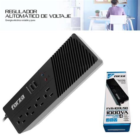 Regulador De Voltaje Forza Va W Usb Tomas V Modelo Fvr