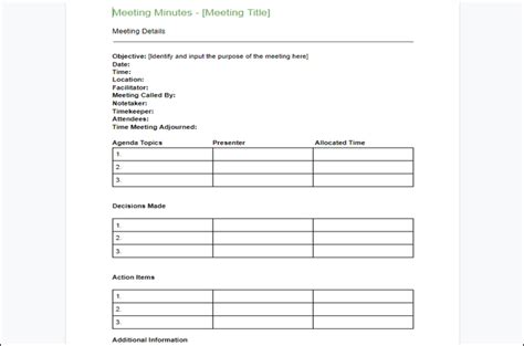 12 Simple Meeting Minutes Templates For Word Excel Google Docs